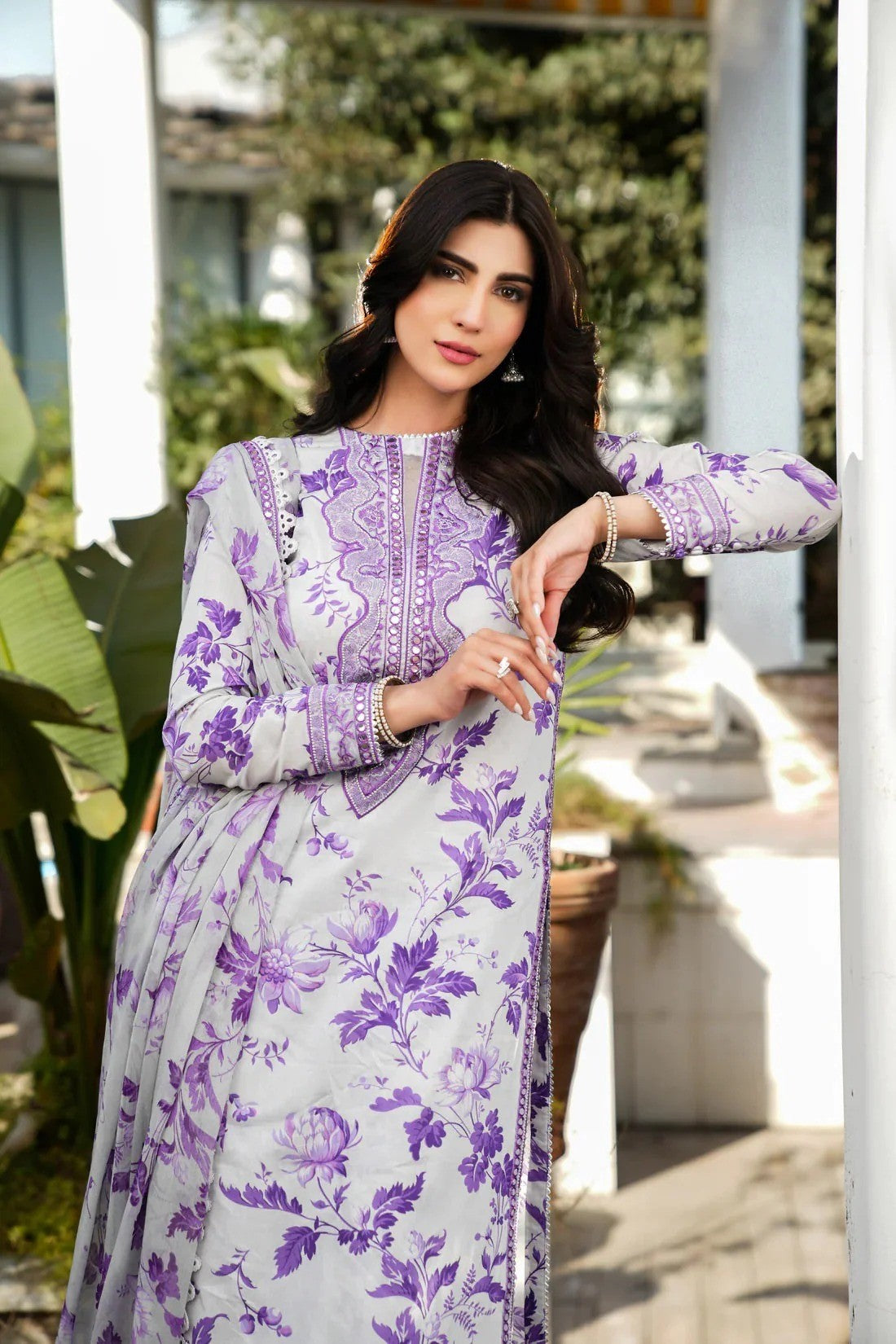 PRINTED LAWN EMBROIDERY UNSTITCH DRESS 3 PIECE-V518
