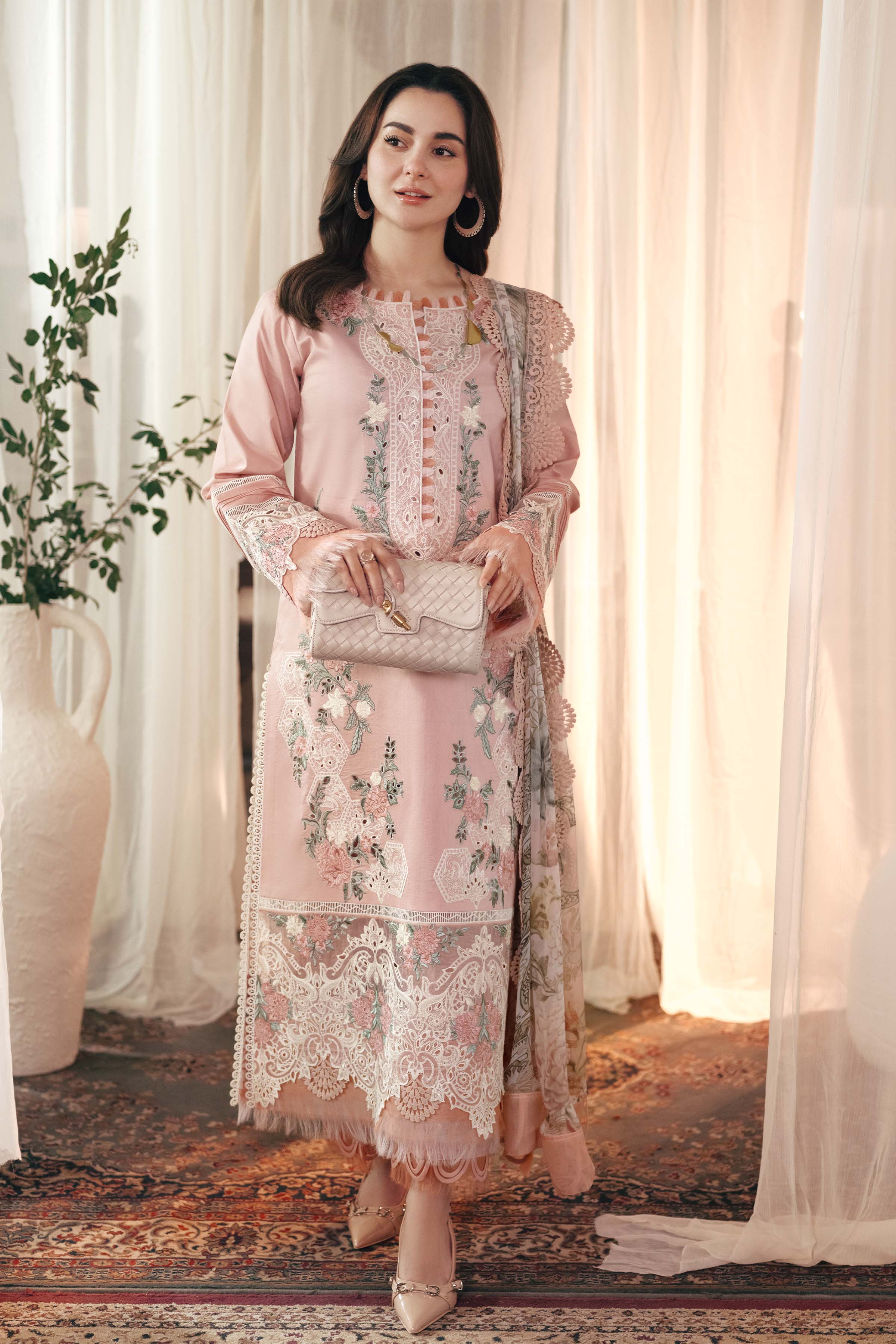 3PC Lawn EMBROIDERED SHIRT WITH PRINTED DUPATTA AND TROUSER A501