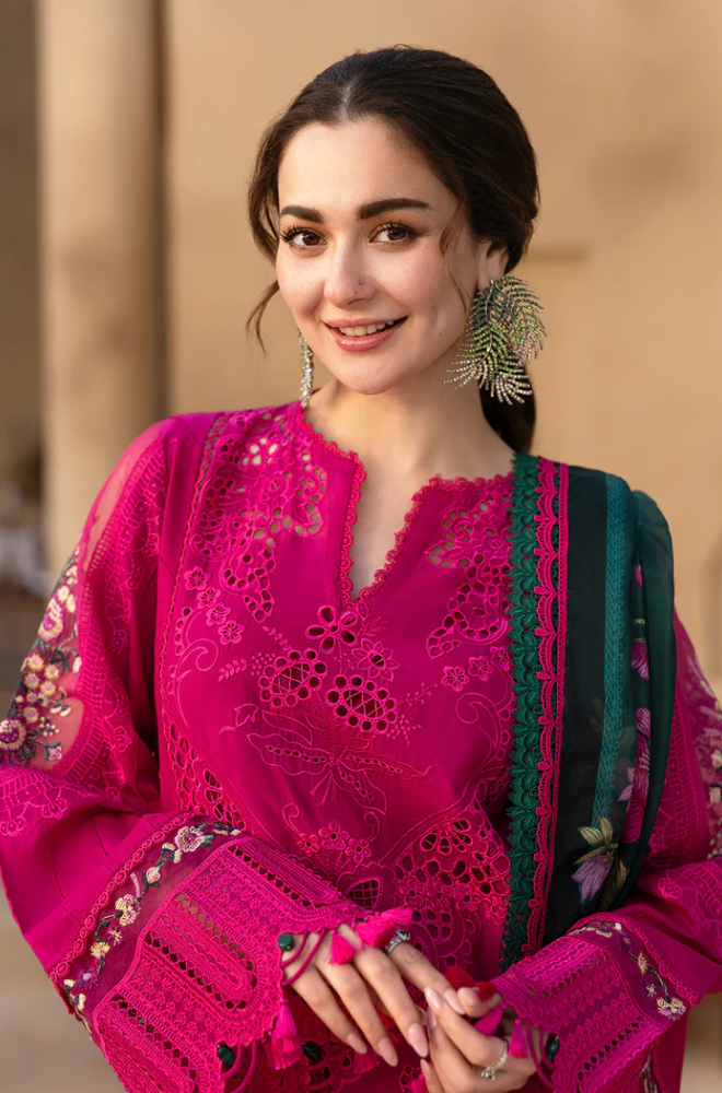 3PC Lawn Embroidered Shirt With Digital Printed Jacquard Dupatta 708