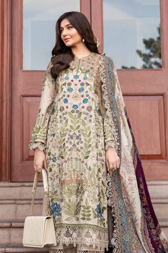 Dhanak-3PC Embroidered Shirt with Digital Printed Wool Shawl 669