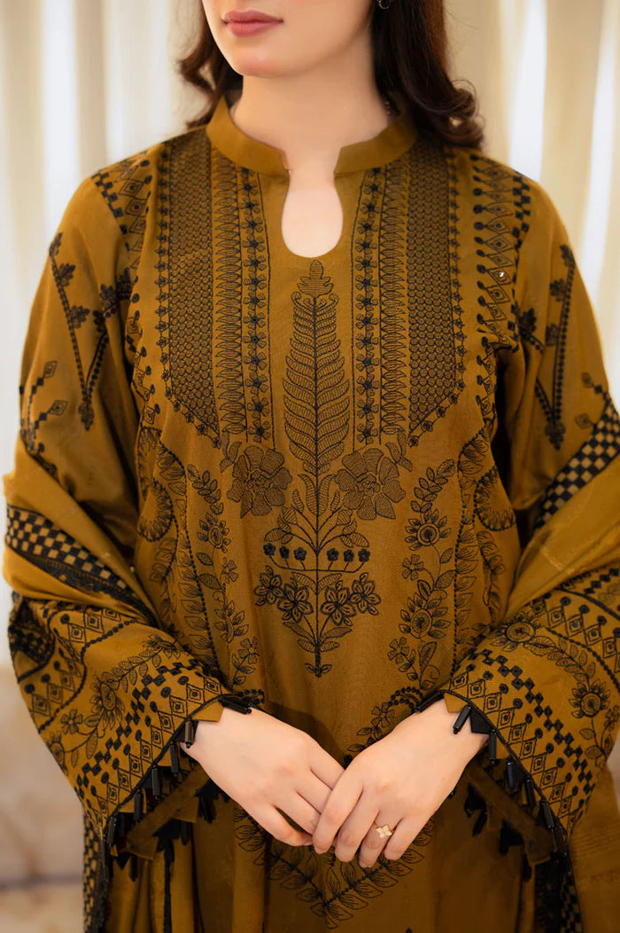 3PC - Unstiched Suit Lawn Article With Chiffon Dupata -251