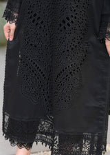 3PC BLACK LAWN CHIKANKARI EMBROIDERED SUIT-997