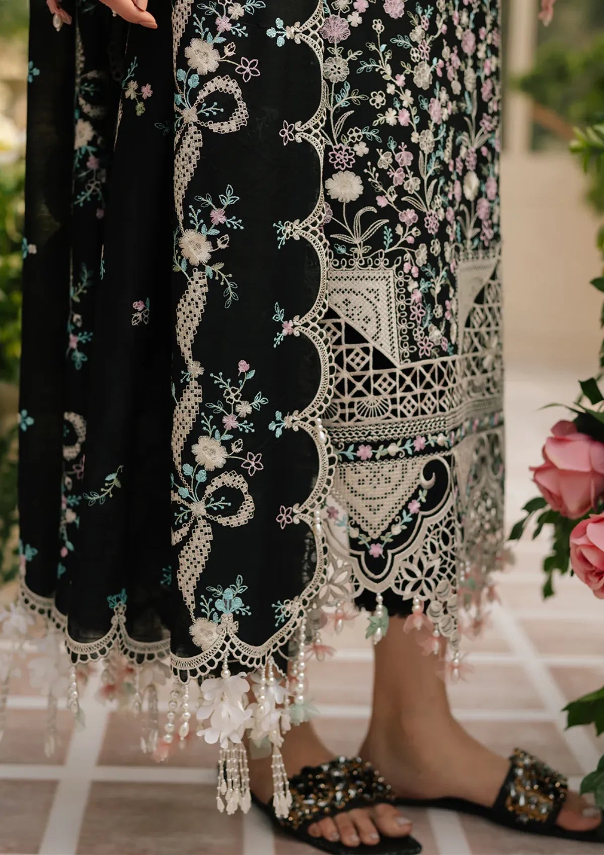 Bin Ilyas 3Pc - Lawn Unstitched Freesia Embroidery - 703