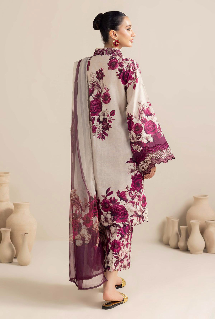 ADAN LIBAS - 3PC LAWN PRINTED SHIRT WITH CHIFON PRINTED DUPATTA AND TROUSER - A301