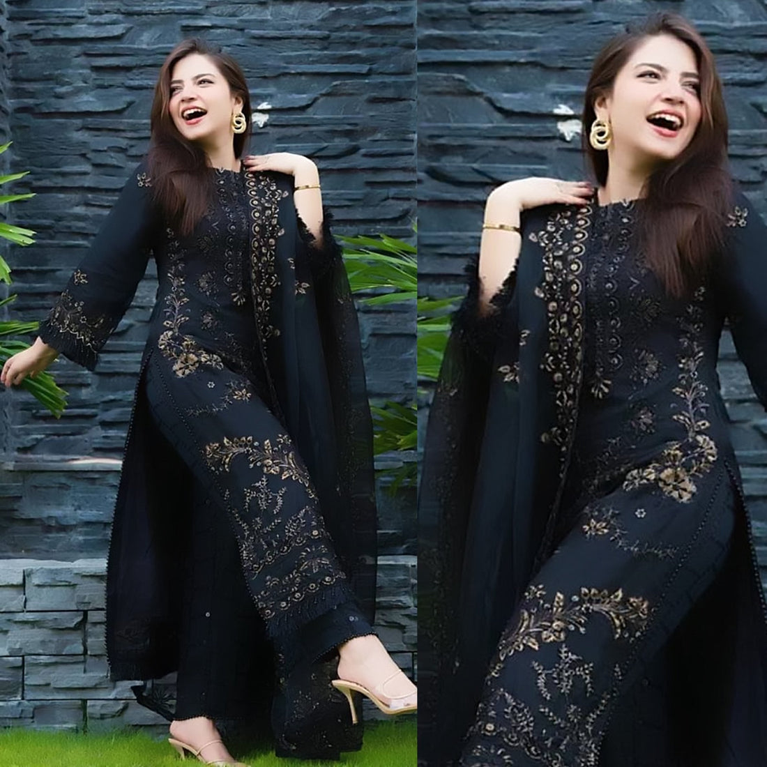 3 Piece Embroidered Lawn Shirt with Embroidered Organza Duppata A1020