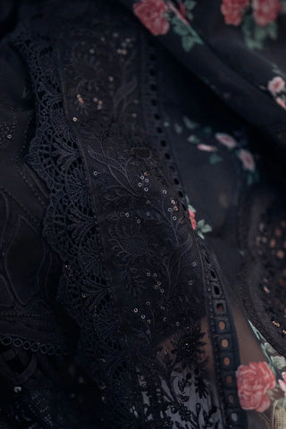 3PC - LAWN EMBROIDERED SHIRT WITH COTTON NET PRINTED EMBROIDERED DUPATTA AND TROUSER - 520