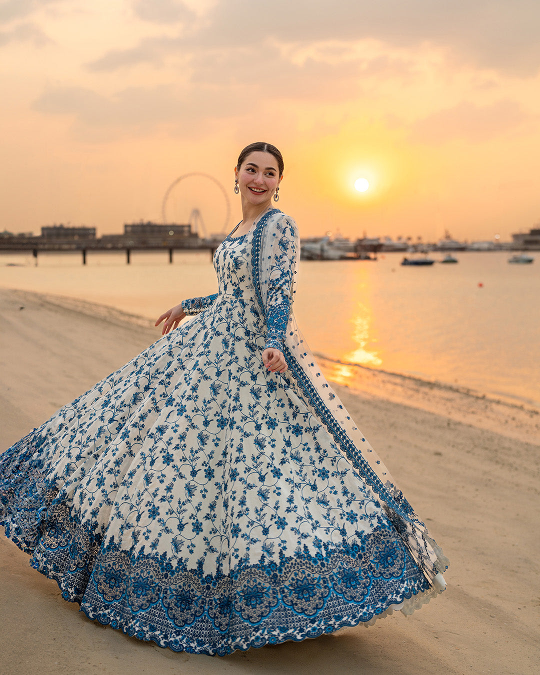FAIZA SAQLAIN - 3PC LAWN EMBROIDERED SHIRT WITH EMBROIDERED KHADDI NET DUPATTA AND TROUSER - 718