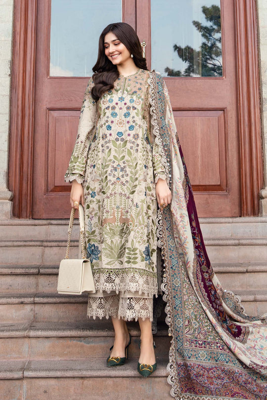 Lawn Embroidered Shirt with Digital Printed jacquard Dupatta A669