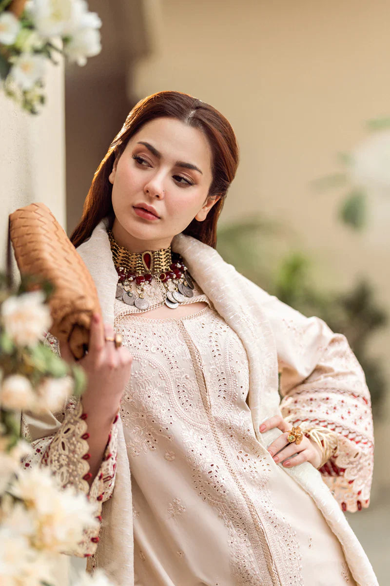 3PC - Embroidered Lawn Shirt with Embroidered Cotton Net Dupatta - QL 2660