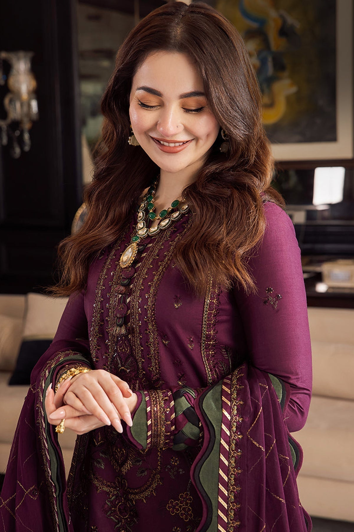 Asim Jofa Dhanak 3PC Embroidered With Dhanak Embroidered Dupatta 668