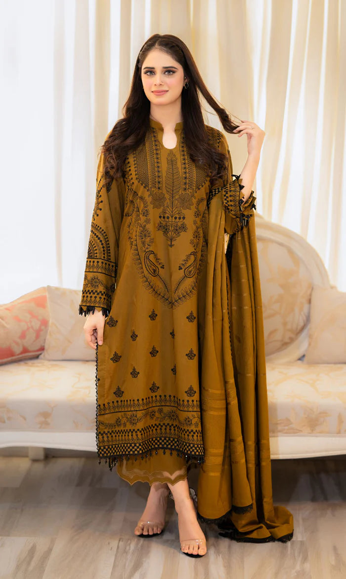 3PC - Unstiched Suit Lawn Article With Chiffon Dupata -251