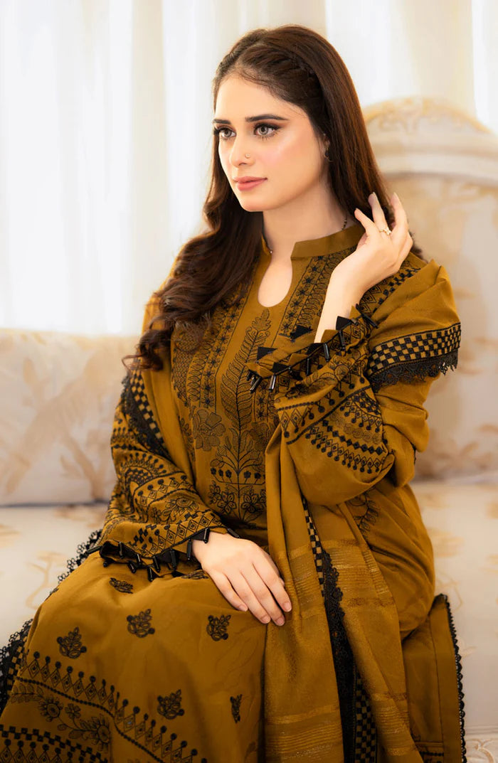 3PC - Unstiched Suit Lawn Article With Chiffon Dupata -251