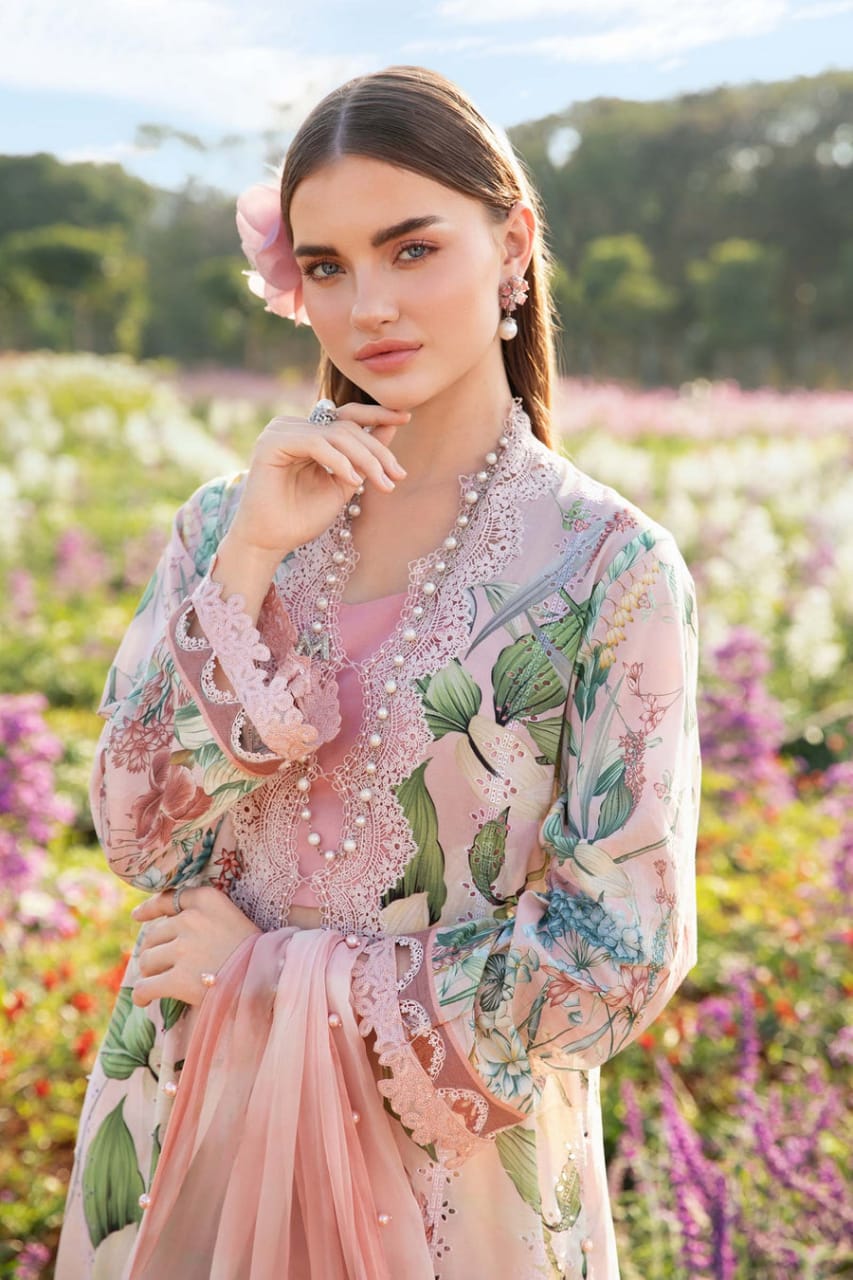 3 Pc Maria B lawn Printed Suit 525