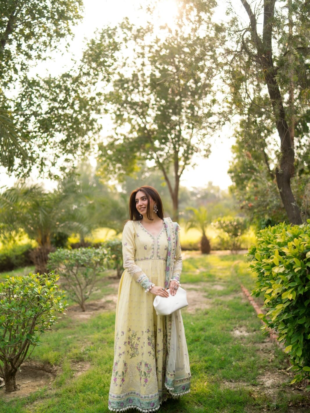 Aneelas - 3 Piece Unstitched Embroidered Lawn Frock Net Emb Duppata - A2620