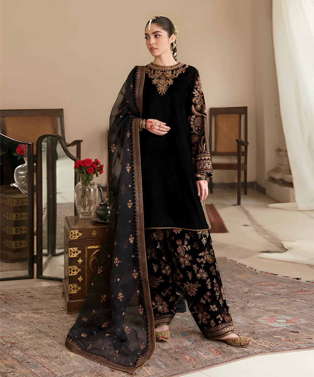 Velvet 3PC Embroidered-BR 804
