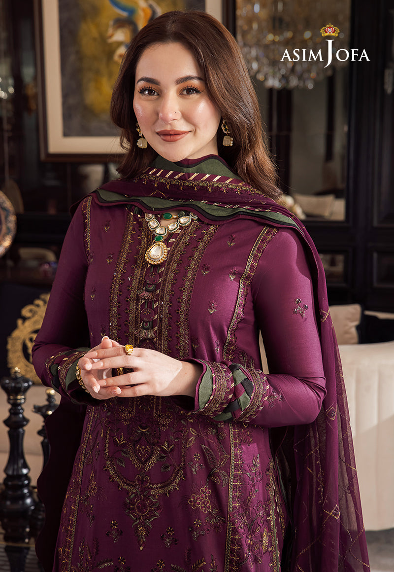 Asim Jofa Dhanak 3PC Embroidered With Dhanak Embroidered Dupatta 668